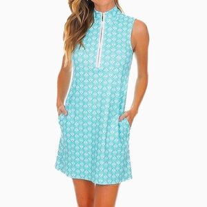 Cabana Life The Cote d'Azur 1/4 Zip Sleeveless Performance Cover Up Dress Small